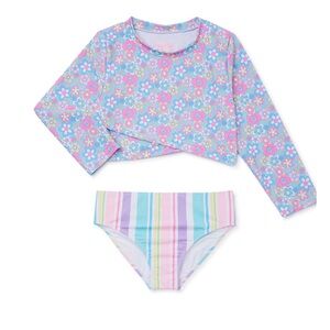 NWT 2 pc long sleeve rash guard w bottom